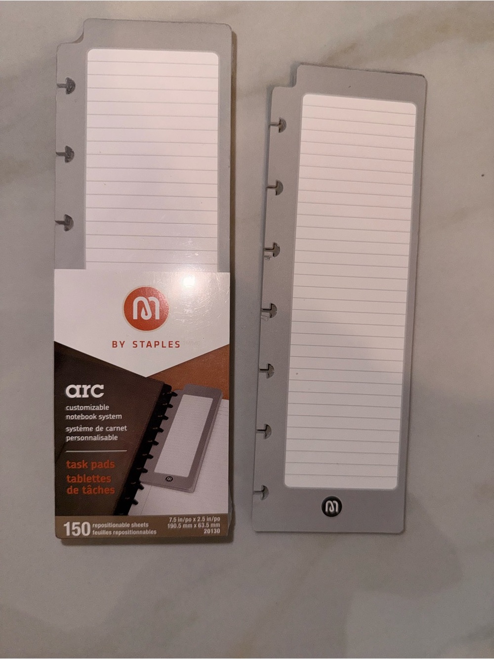 M by Staple Arc Gray Refillable Task Pad - about 150 Sheets for new and others